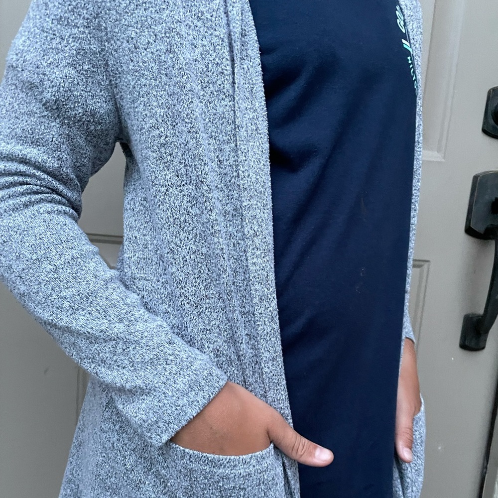 Old Navy Girls Soft Grey Long Cardigan